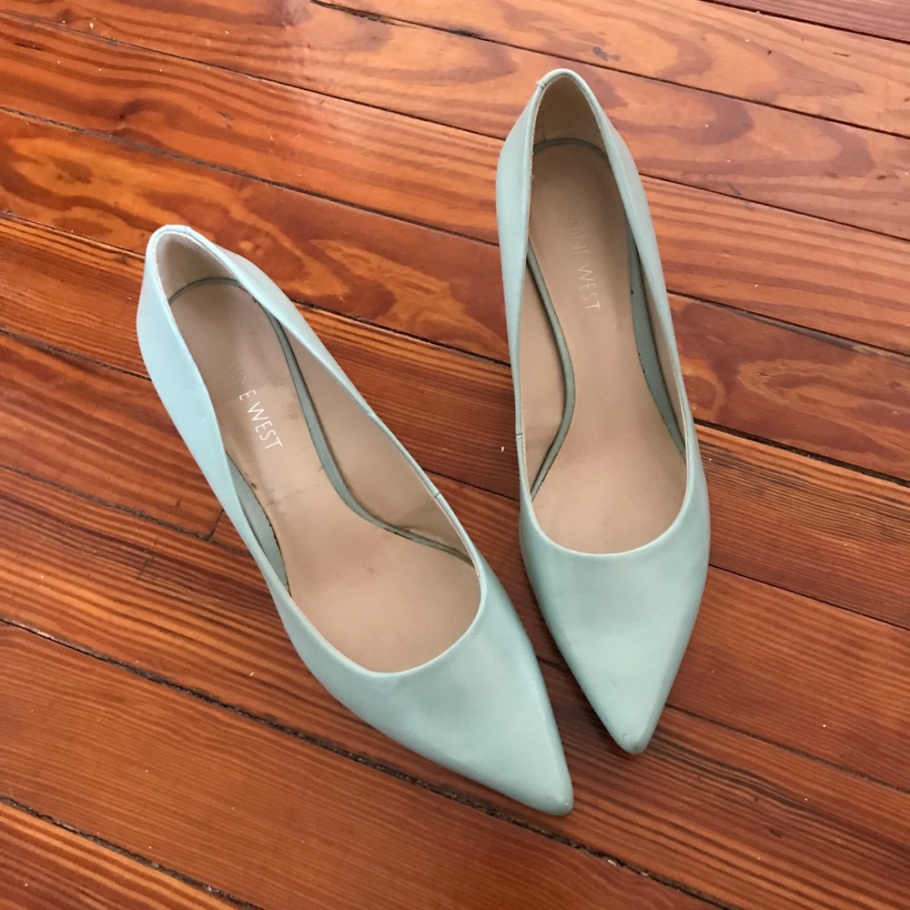 Nine West Tiffany Blue Kitten Heels